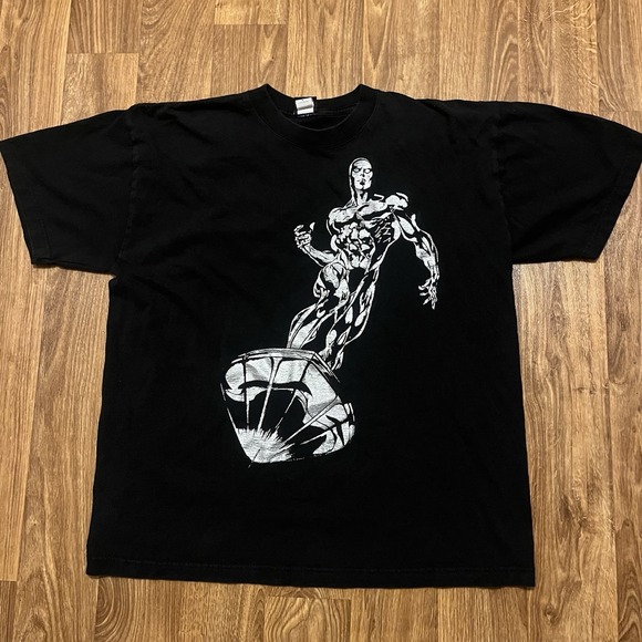Vintage Silver‎ Surfer Shirt Men XL Mad Engine Marvel Comics Kayne Rare - Picture 1 of 5